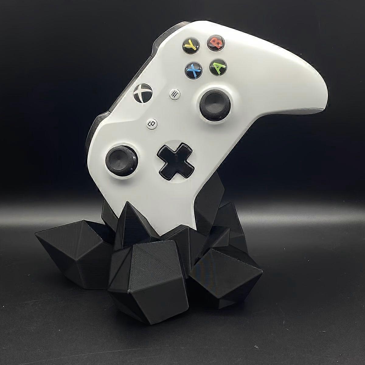 3D Printed Crystal Game Controller Stand, Transparent Faceted Bracket for Multiple Controllers, Durable Plastic Holder for Gaming Setup