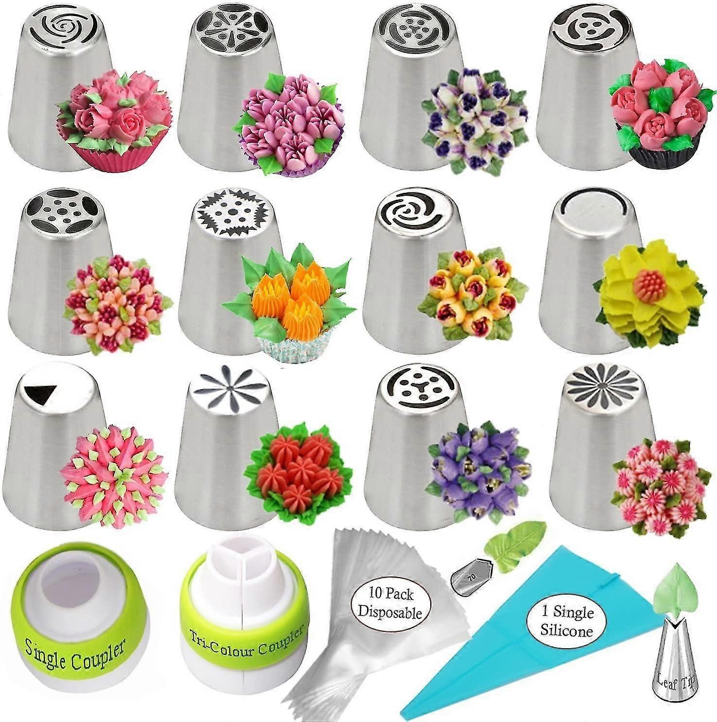 Artisan Russian Piping Tips Set Cake Decorating Supplies Kit