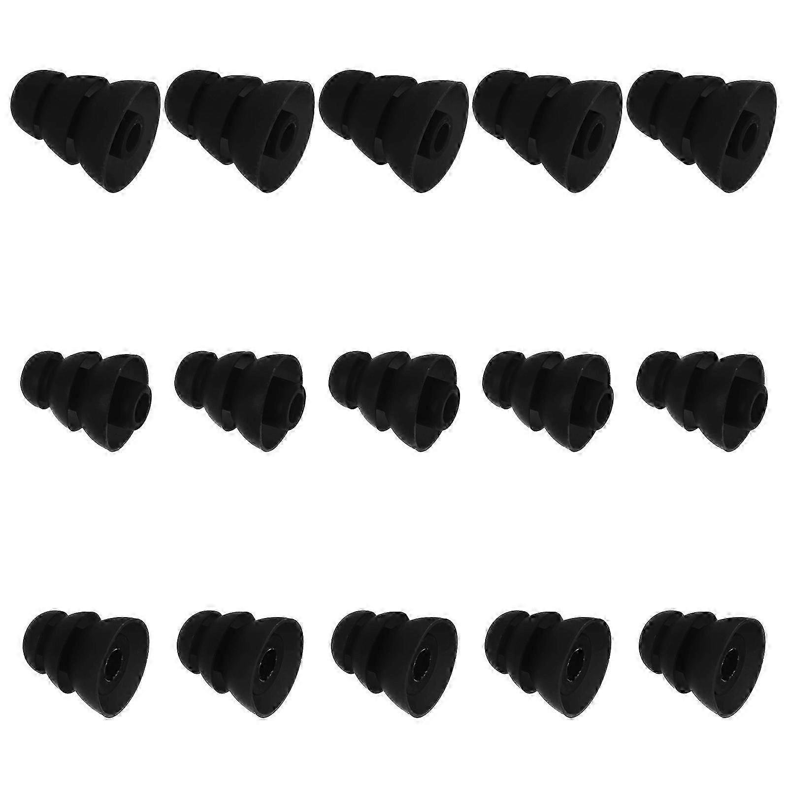 Silicone Earbud Tips Replacement 15Pcs Black Earphone Covers