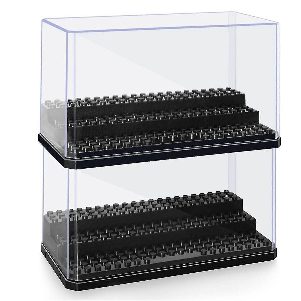 Mini Figure Display Box, Stackable Dustproof Building Block Display Box for Action Figure Toys