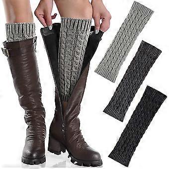 3 Par Kvinder Winter Gaiters, Warm Gaiters Leggings Kvinder Strikkede Leggings