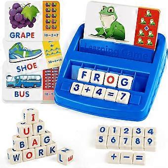 Matching Letter Game, Alphabet Spelling Reading Flash Cards, Math Number Words Puzzle Montessori Early Learning Educational Gift Toys
