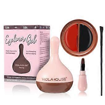 Dual Color Gel Eyeliner Waterproof Long Wear Smudge Proof Black Red with Brush 8g