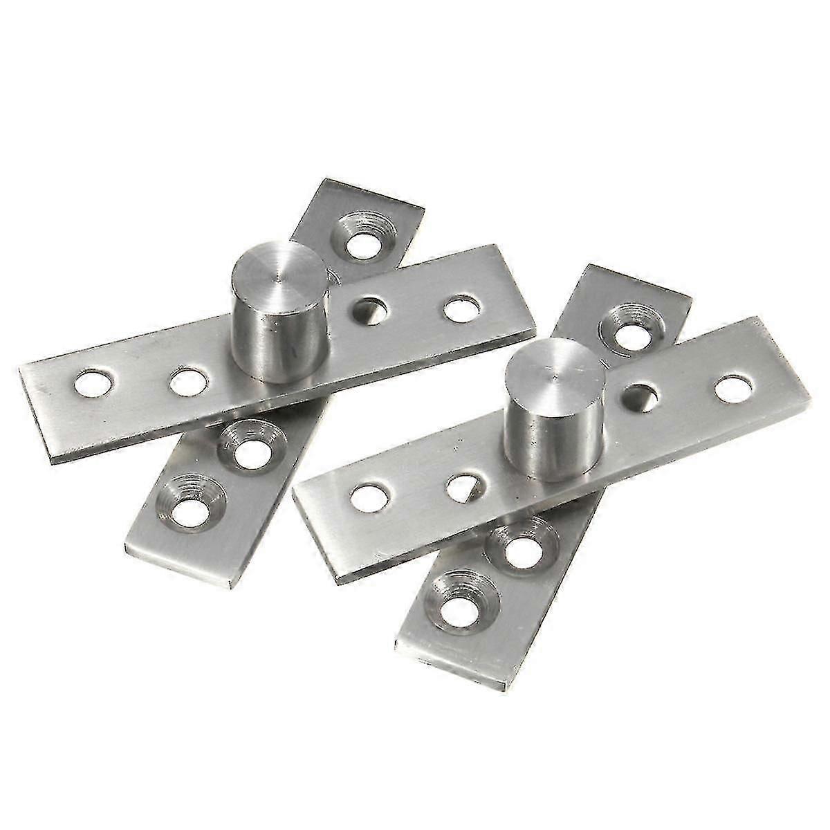 2Pcs 360 degree door pivot hinge hardware silver 74mm length