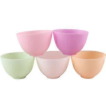 Home Use Odorless Anti-drop Silicone Bowl Facial Mask Mixing Bowl Prep Measuring Bowl (M, Pink)