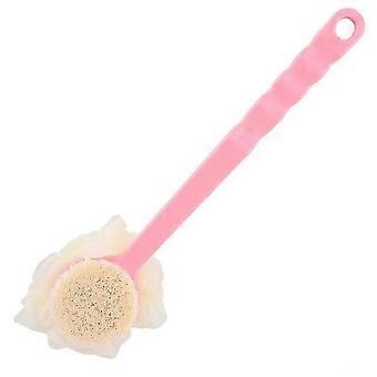 2026 Shower Body Brush With Bristles And Loofah,back Scrubber Bath Mesh Sponge With Curved Long Handle For Skin Exfoliating Bath, Massage B