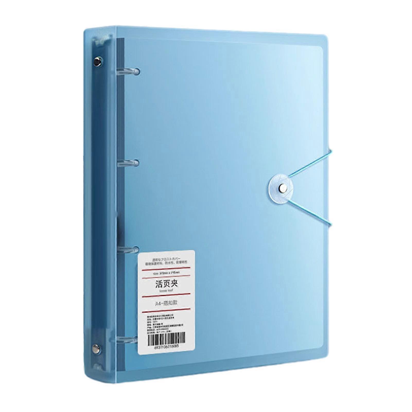 Ring Binder with Document Folder PP Waterproof Document Organizer for A4 Paper Storage