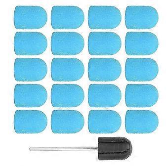 Nail Art Sanding Cap Nail Drill Bits Polishing Grinding Sanding Bands Set (13 x 19mm)Blue SO