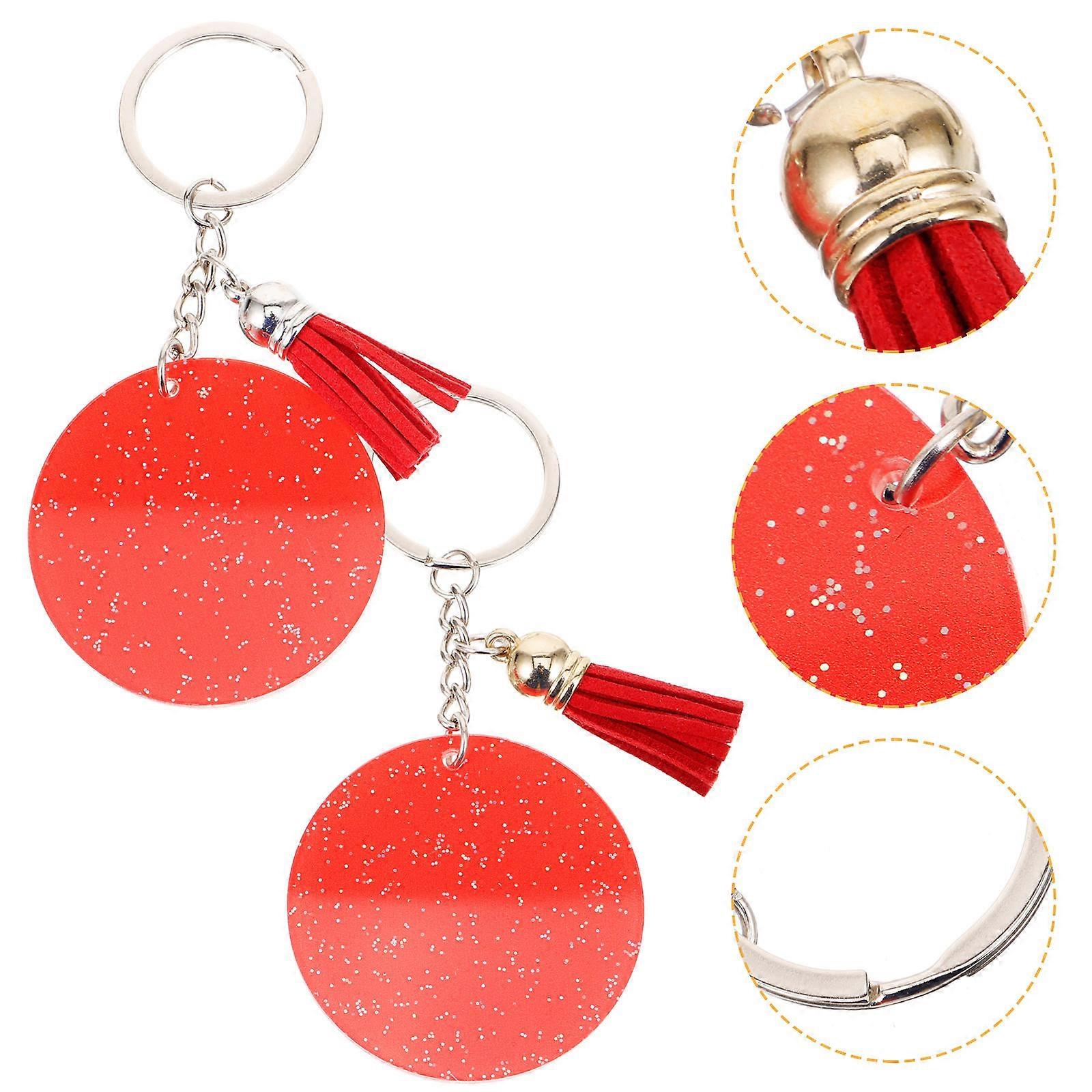 30Pcs Acrylic Blank Keychains for DIY Decorative Use