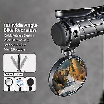 HD groothoek fietsspiegel, 360° verstelbaar, snel te monteren, bolle fietsspiegel, geschikt voor stuurdiameters van 20-38 mm.