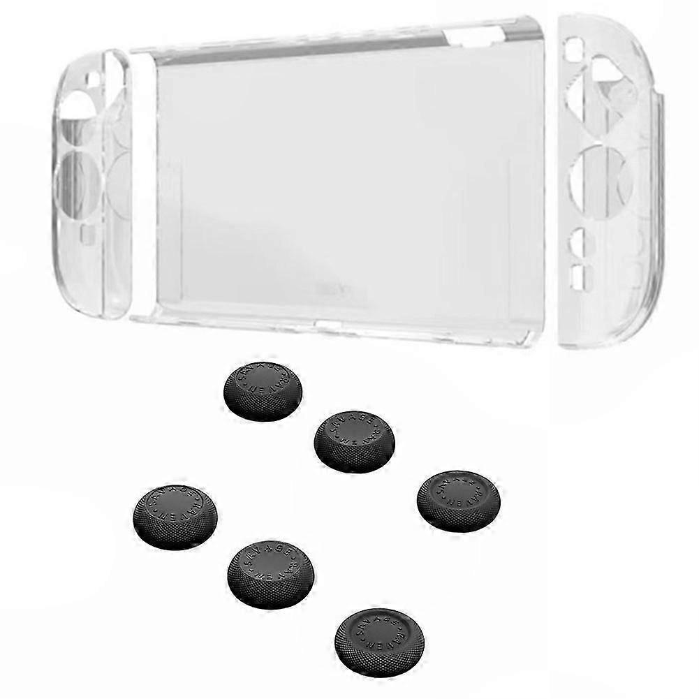 Clear Shell Split Design Protective Case + Joystick Cap Kit Compatible with Nintendo Switch 2, Anti-Fall Anti-Scratch