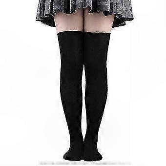 Soft Stretch Plus Size Cotton Thigh High Socks for Women, Tube Leg Warmers & Stockings for Skirts or Jeans