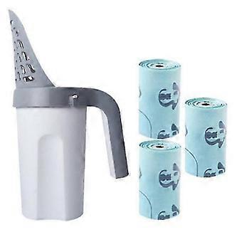 Cat Litter Shovel Scoop with Refill Bag For Pet Filter Clean Toilet Garbage Picker Cat Supplies Cat Litter Box Self Cleaning 26-27s
