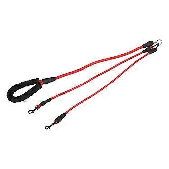 Dog Leash 360 Rotation Reflective Red with Foam Handle 2 Heads
