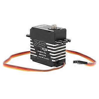 RC Servo Zwart 75kg Hoog Koppel Borstelloos Volledig Metaal met Servo Armen Digitale Servo voor Axiaal voor Traxxas voor Arrma RC Auto Robot