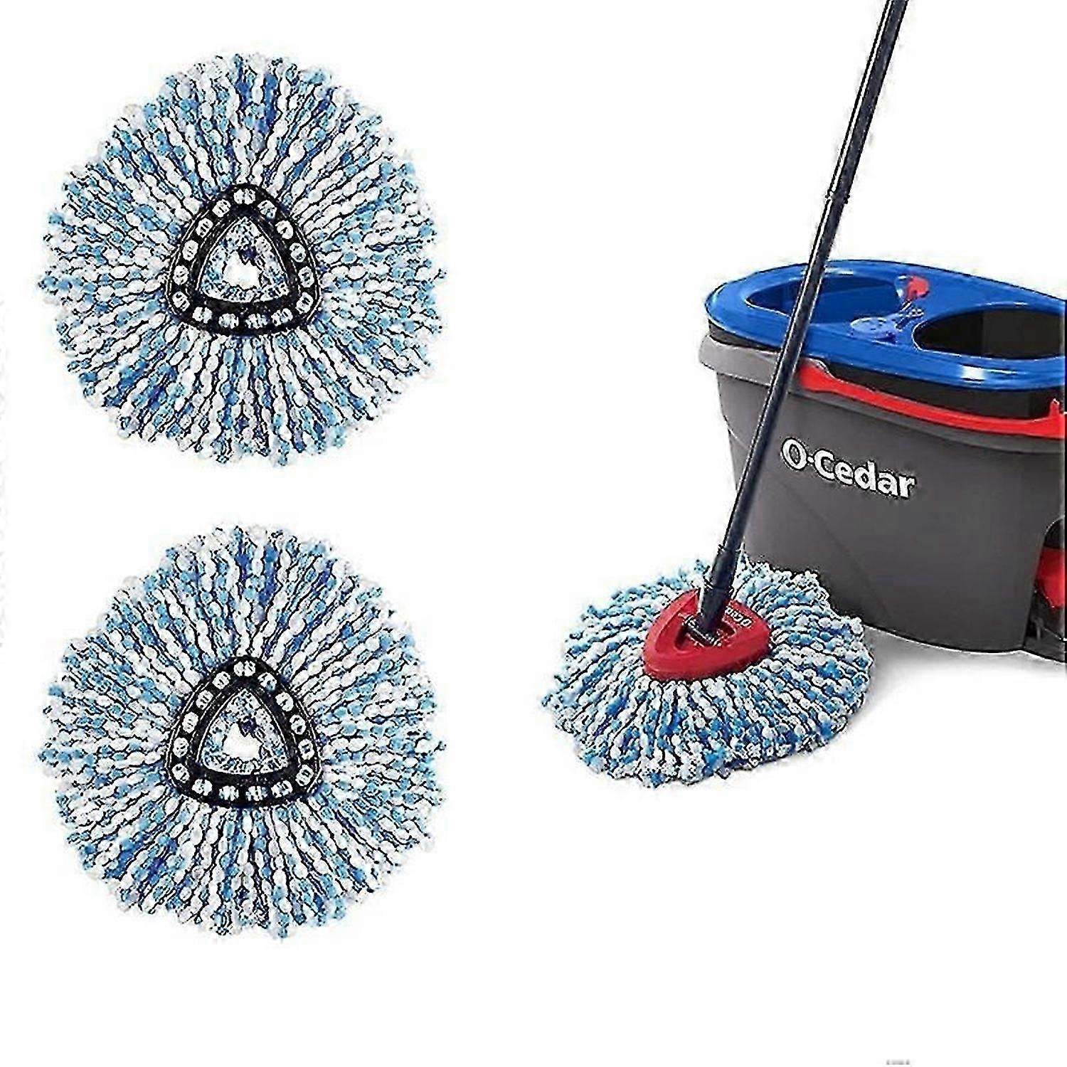 2 pcs with O-Cedar EasyWring RinseClean Spin Mop Replacement Head Triangular Mop