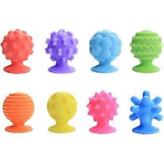 8 Pack Textured Suction Sensory Toys, Silicone Fidget Toys for Kids Adults, Calm Down Fidgets for Classroom Travel Bath, Party Favors premium