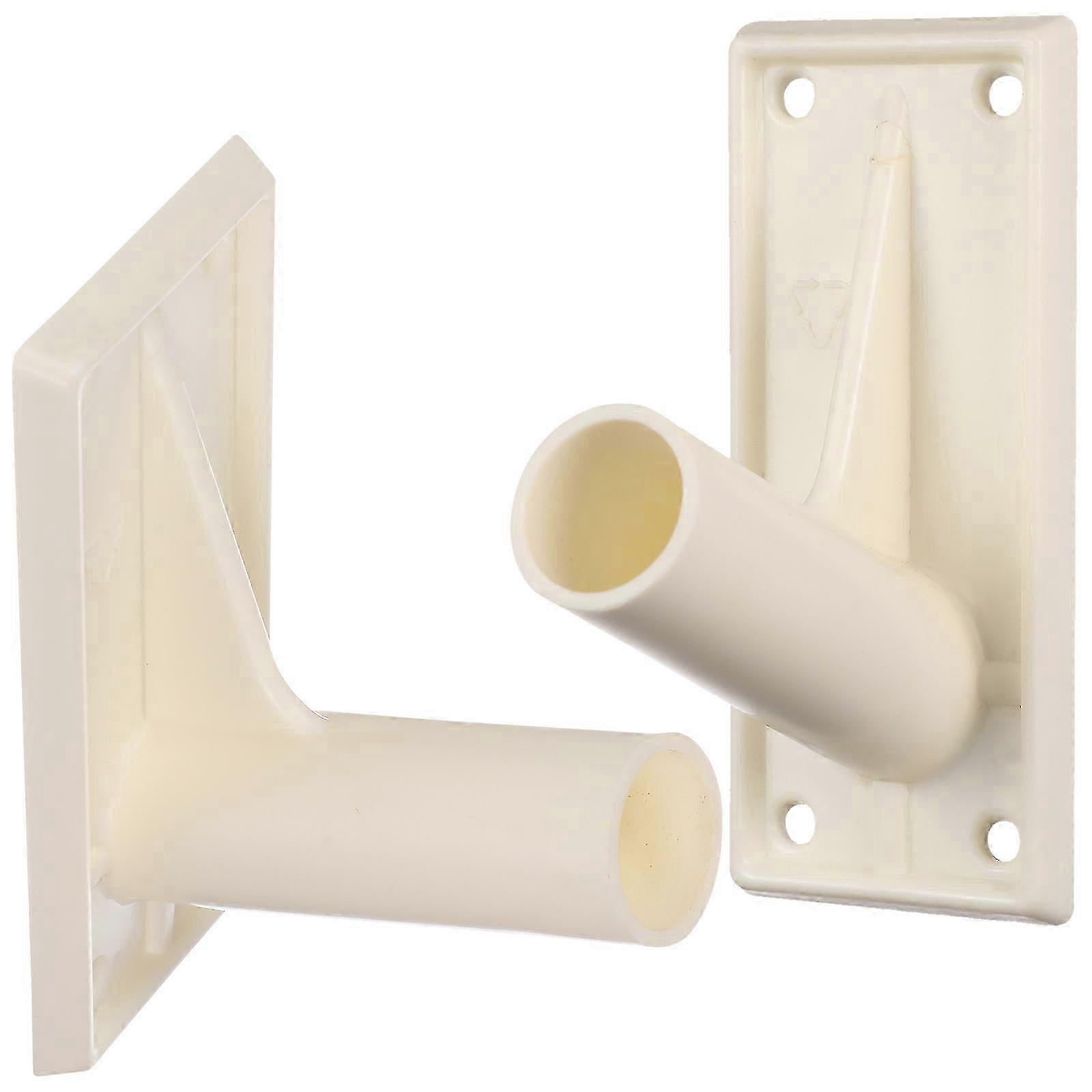 2Pcs Self Adhesive Plastic Flag Pole Mounting Bracket Wall Mounted Holder Rack