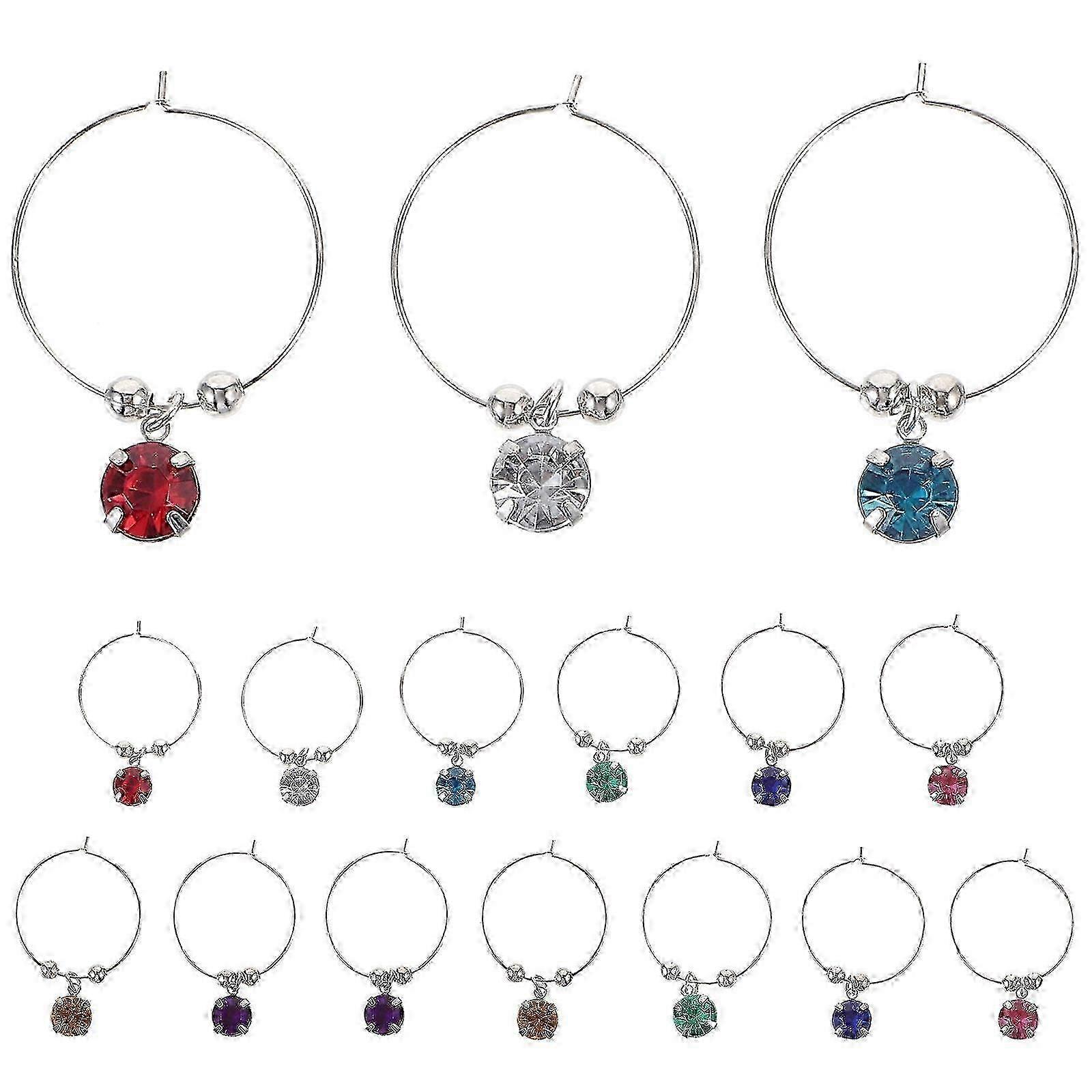 16-Piece Rhinestone Wine Stem Markers