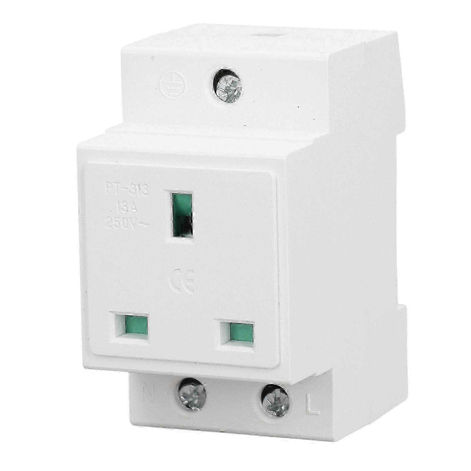 DIN Rail Mounted Socket with Earthing Contact 13A 250V AC