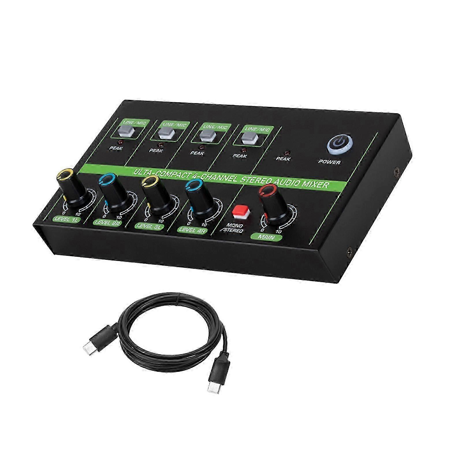 4 Channel Portable Stereo Audio Mixer