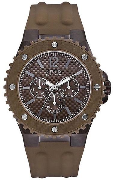 Guess Quartz Analog Man Watch with W11619G3 Rubber Bracelet