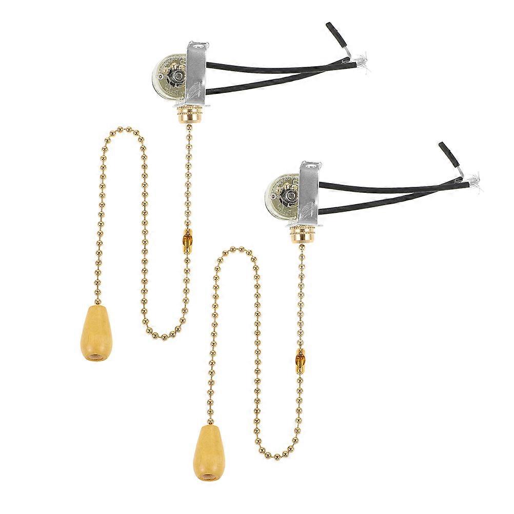 Lamp Fan Ceiling Fan Pull Chain Switch Iron Replacement Kit 2Pcs