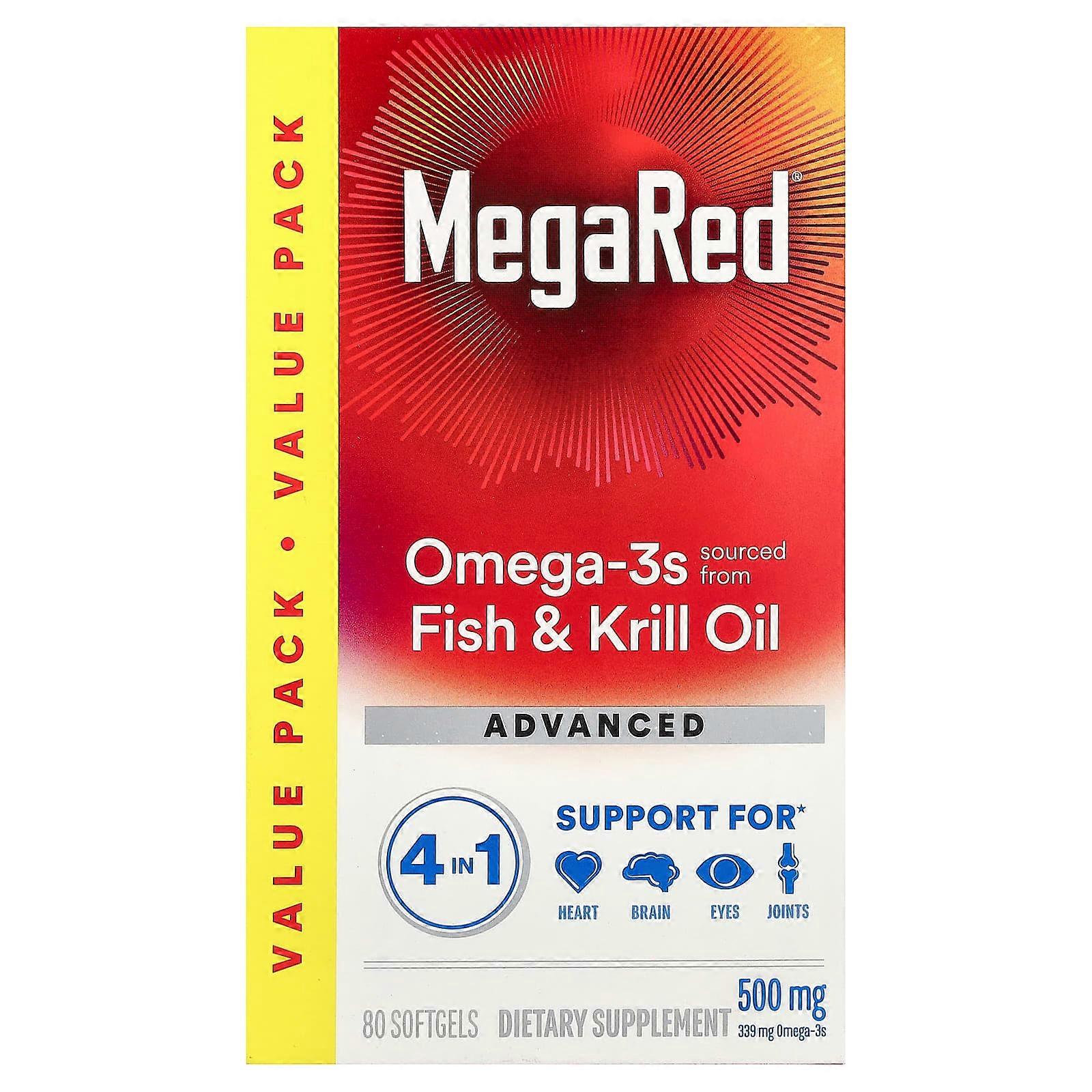 Schiff, MegaRed, Advanced 4 In 1, 500 mg, 80 Softgels