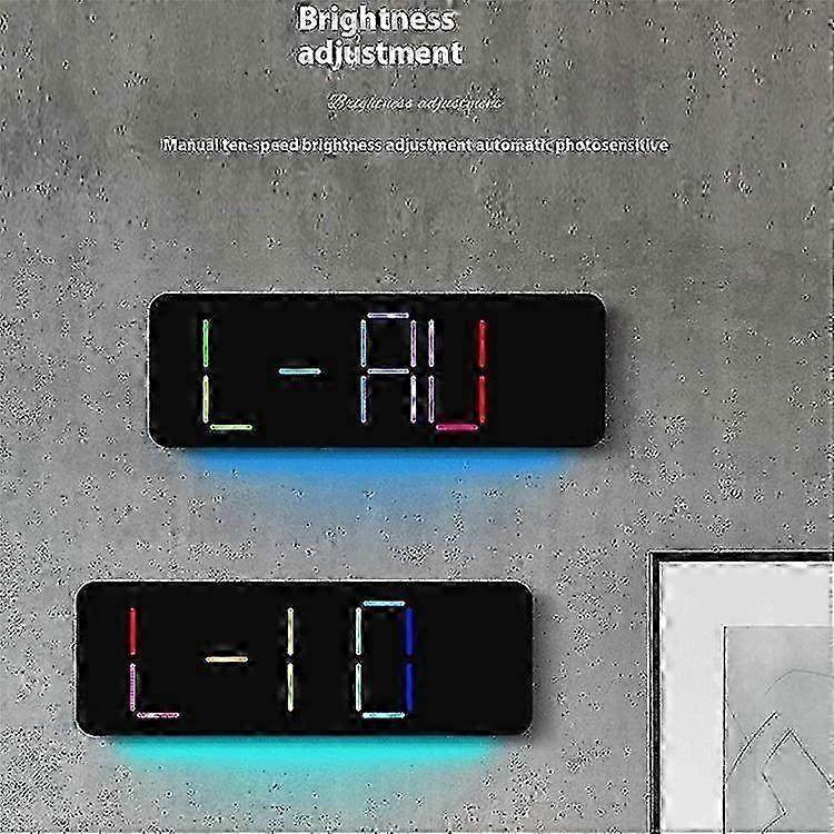 RGB Digital Wall Clock With Temp Date Timer