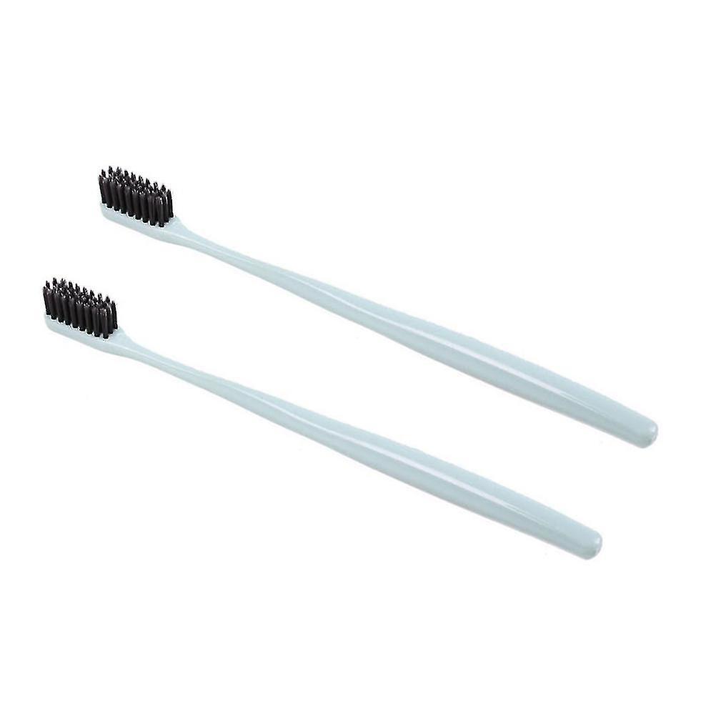 2pcs Pure Color Ultra Bamboo Charcoal Toothbrush Bristled Toothbrushes (green)