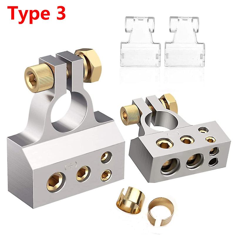 Universal Car Battery Terminal Connectors Kit 1 Pair Automobile Audio Modified Battery Clip Post Clamp 2/4/8/10 Awg For Auto