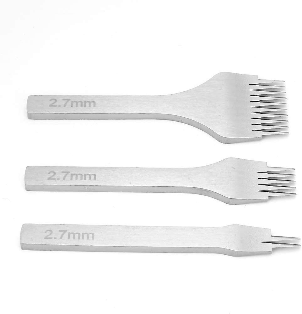 3 Pieces Brooch Hole Punching Tool Set Chisel Brooch Leather Craft Tool for DIY Art Craft Lacing Sewing Punching Holes(2.7mm)