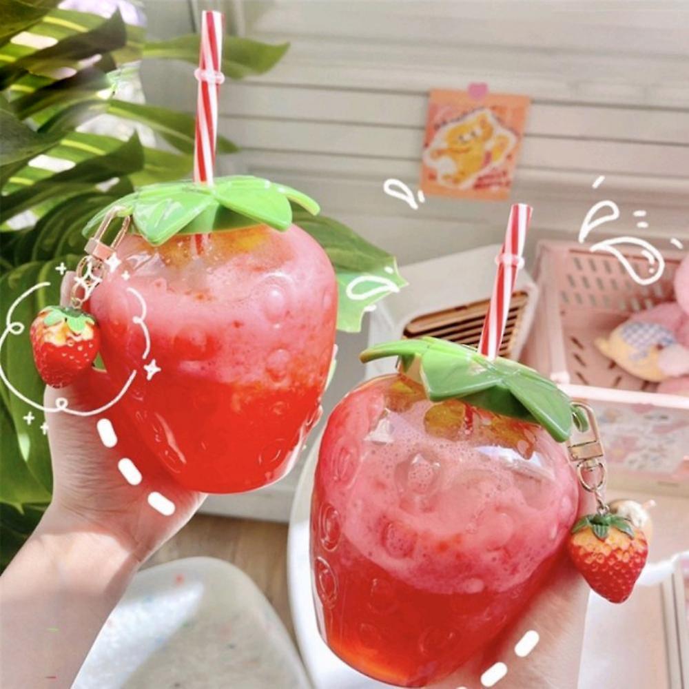 500ml Gelas Botol Minim Jus Juice Bentuk Strawberry Lucu Unik Korea