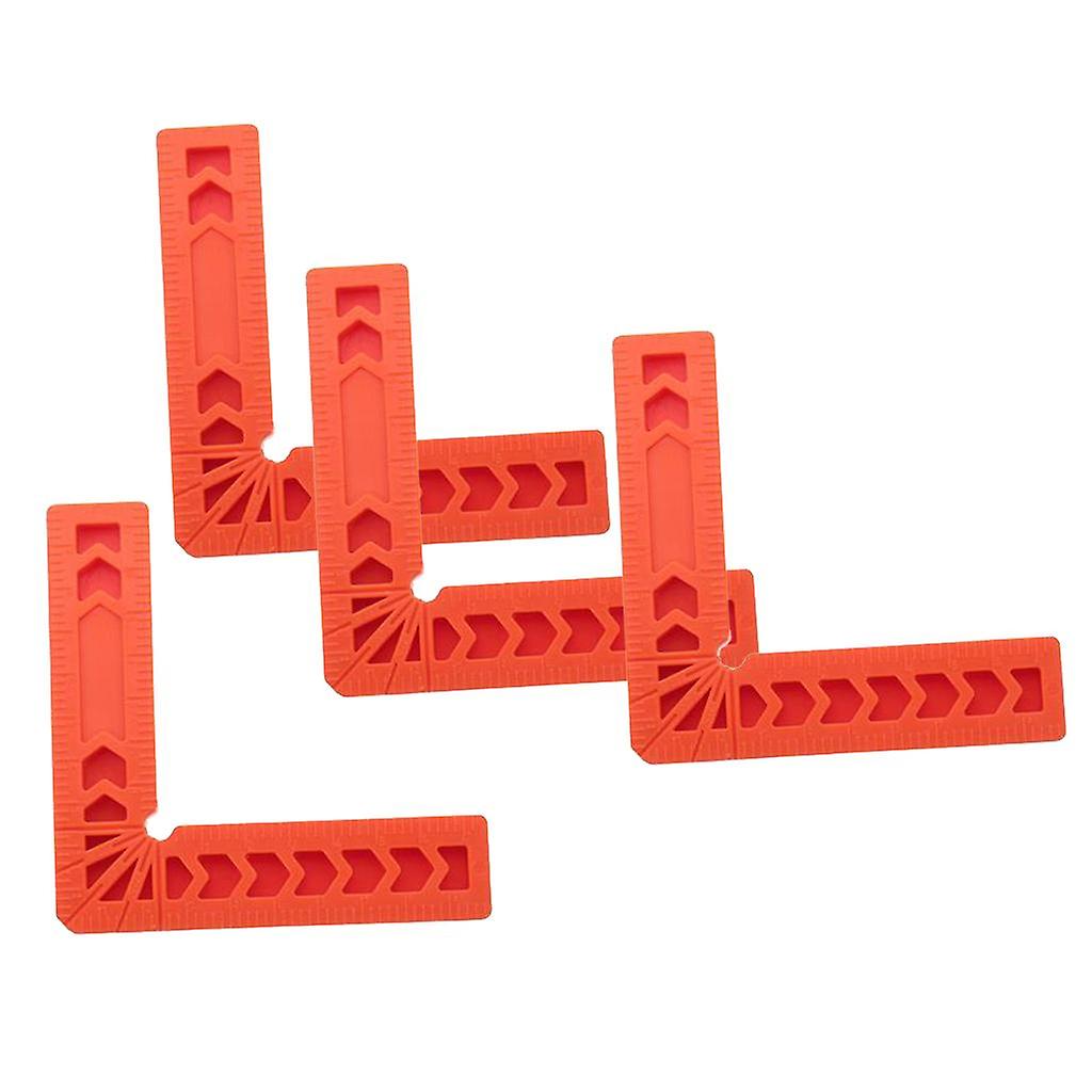 4x90 Deg L Shape Square Right Angle Clamps Corner Clamping Ruler Plastic 4''