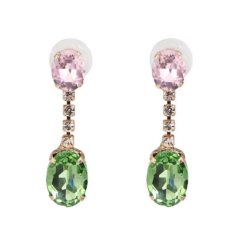 2023 High Quality Crystal Round Water Drop Ceometric Dangle Earrings R