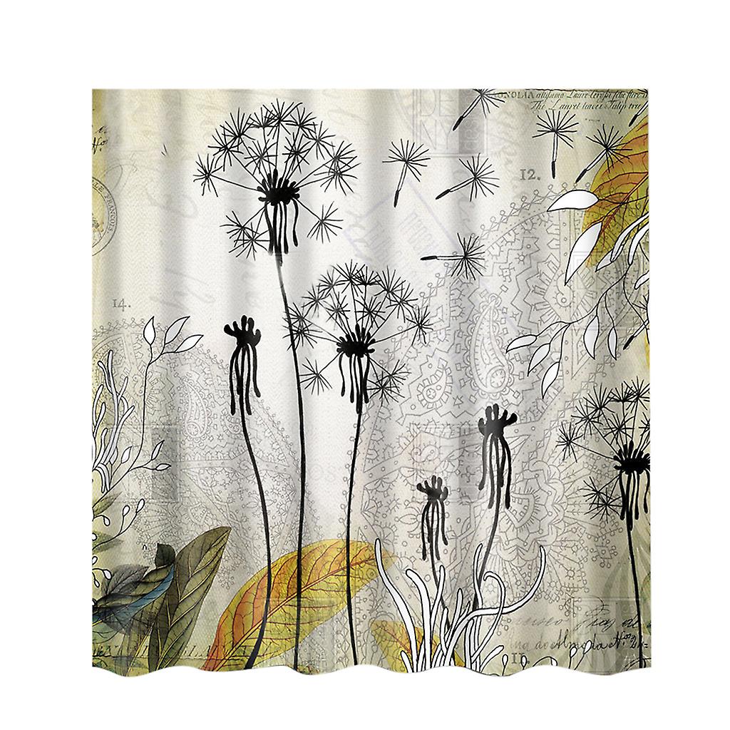 Shower Curtain Bathroom Polyester Fabric Panel Decor with 12 Hooks Set #11