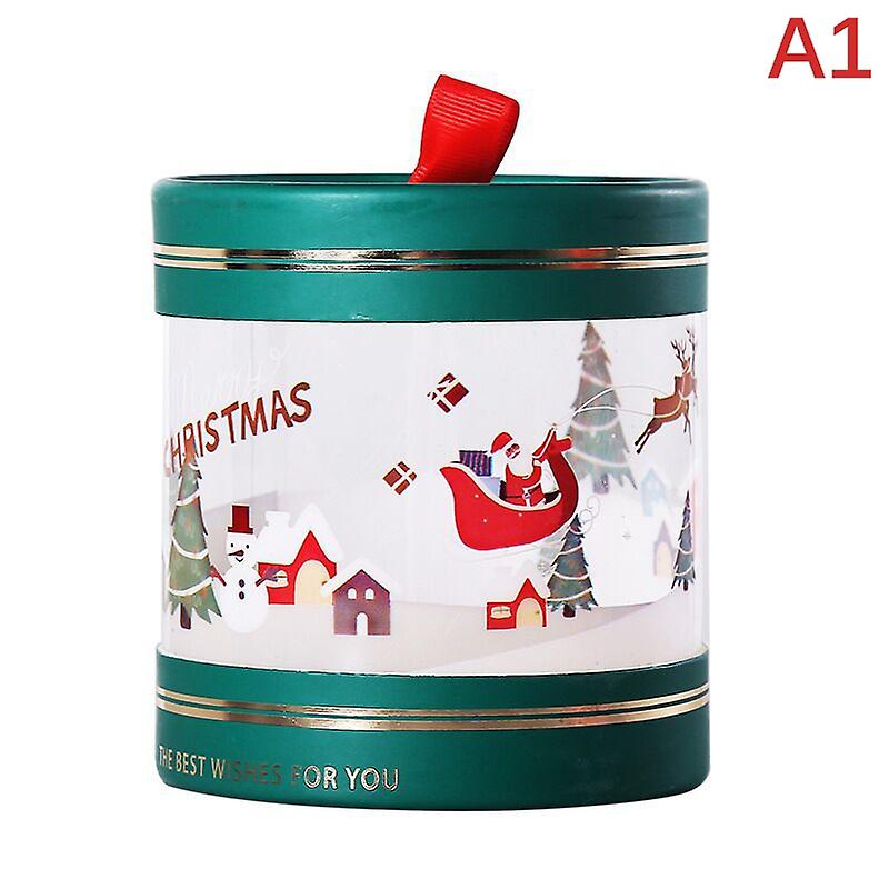 1Pc Christmas Candy Box Gift Apples Mousse Cake Hug Bucket Dessert Plastic Trans