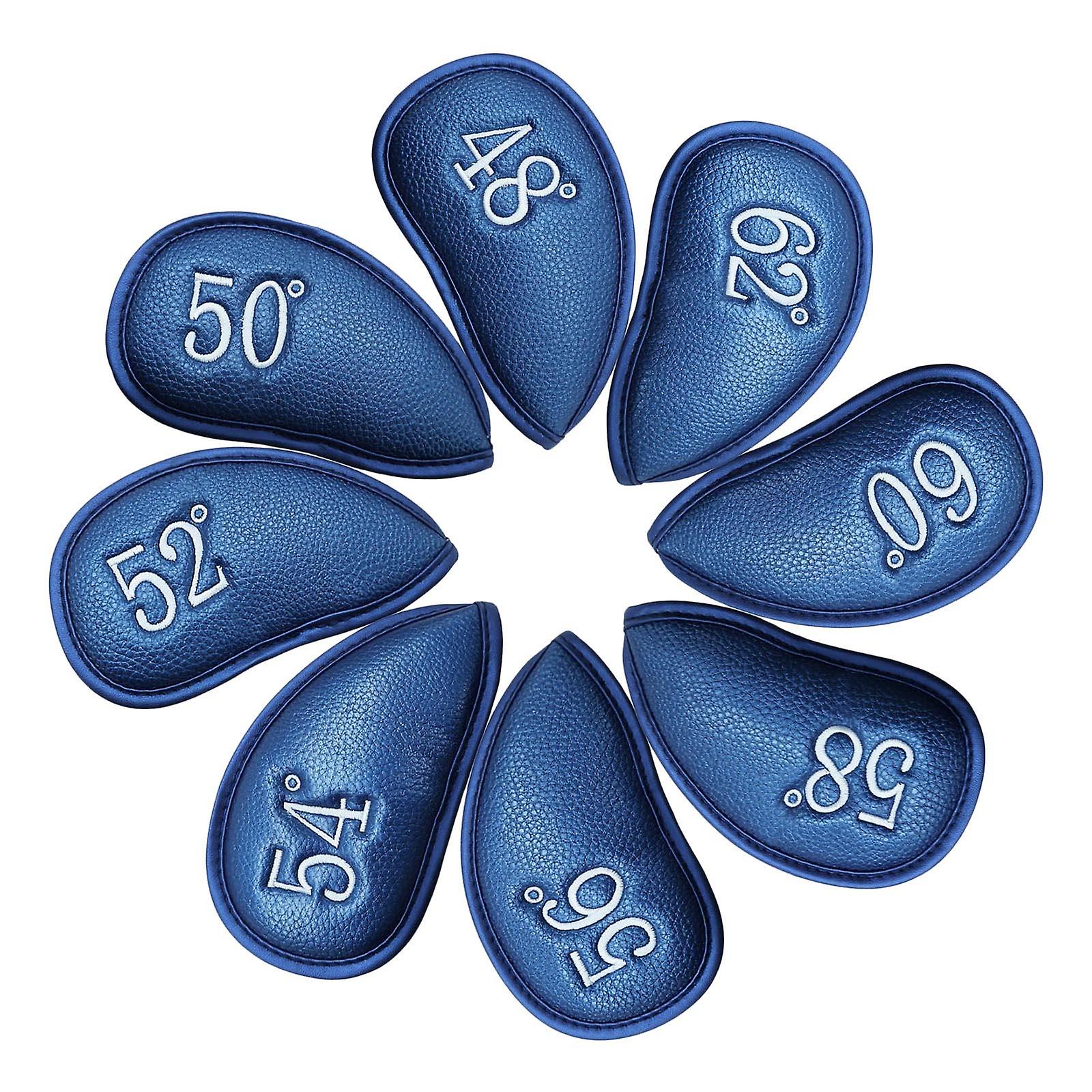 Golf Iron Head Covers Protector Case 8 Pcs 1 Set Dirt-Resistant Protective Blue