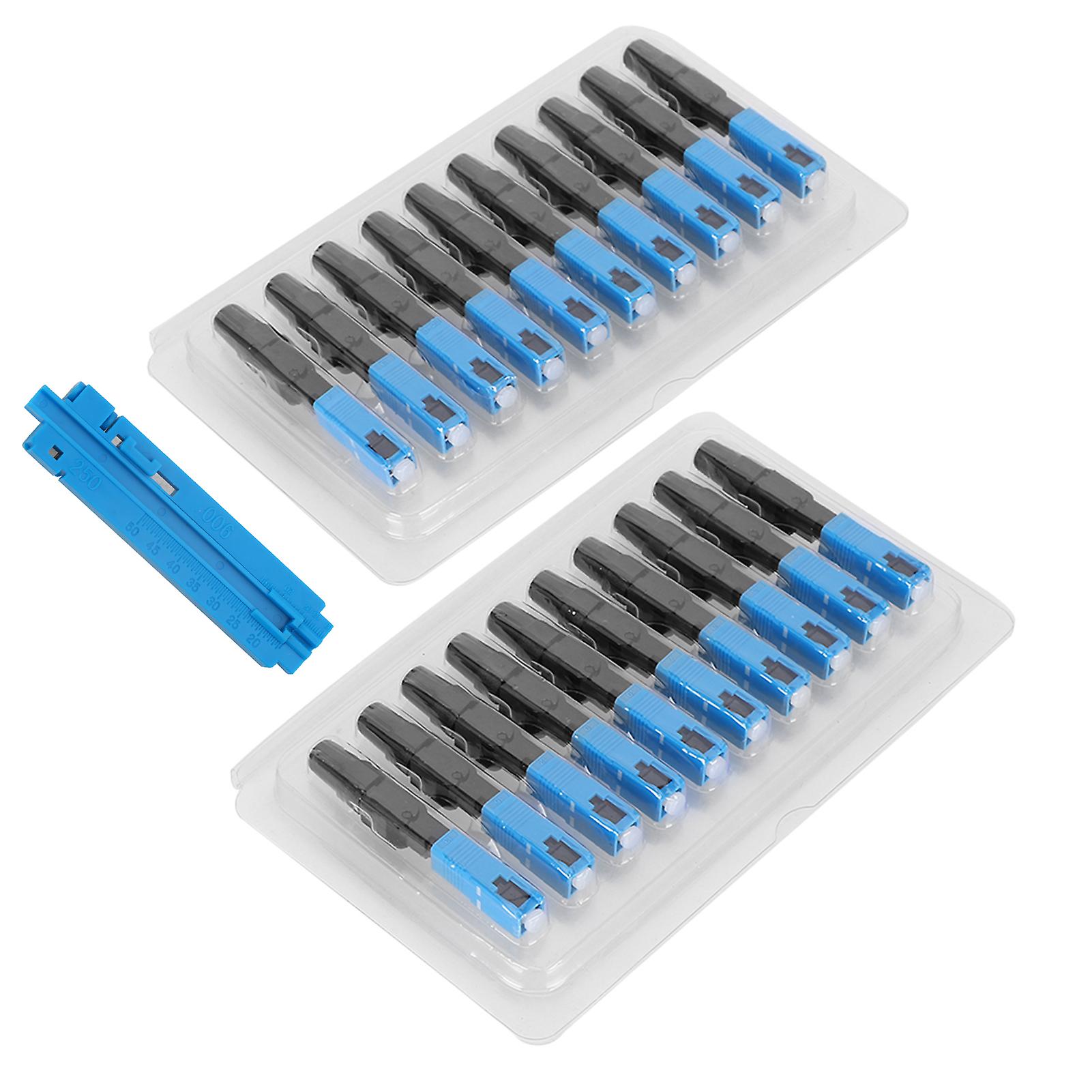 20Pcs Optic Fiber Quick Connectors Telecommunications Grade Embedded Reusable Sc UPC