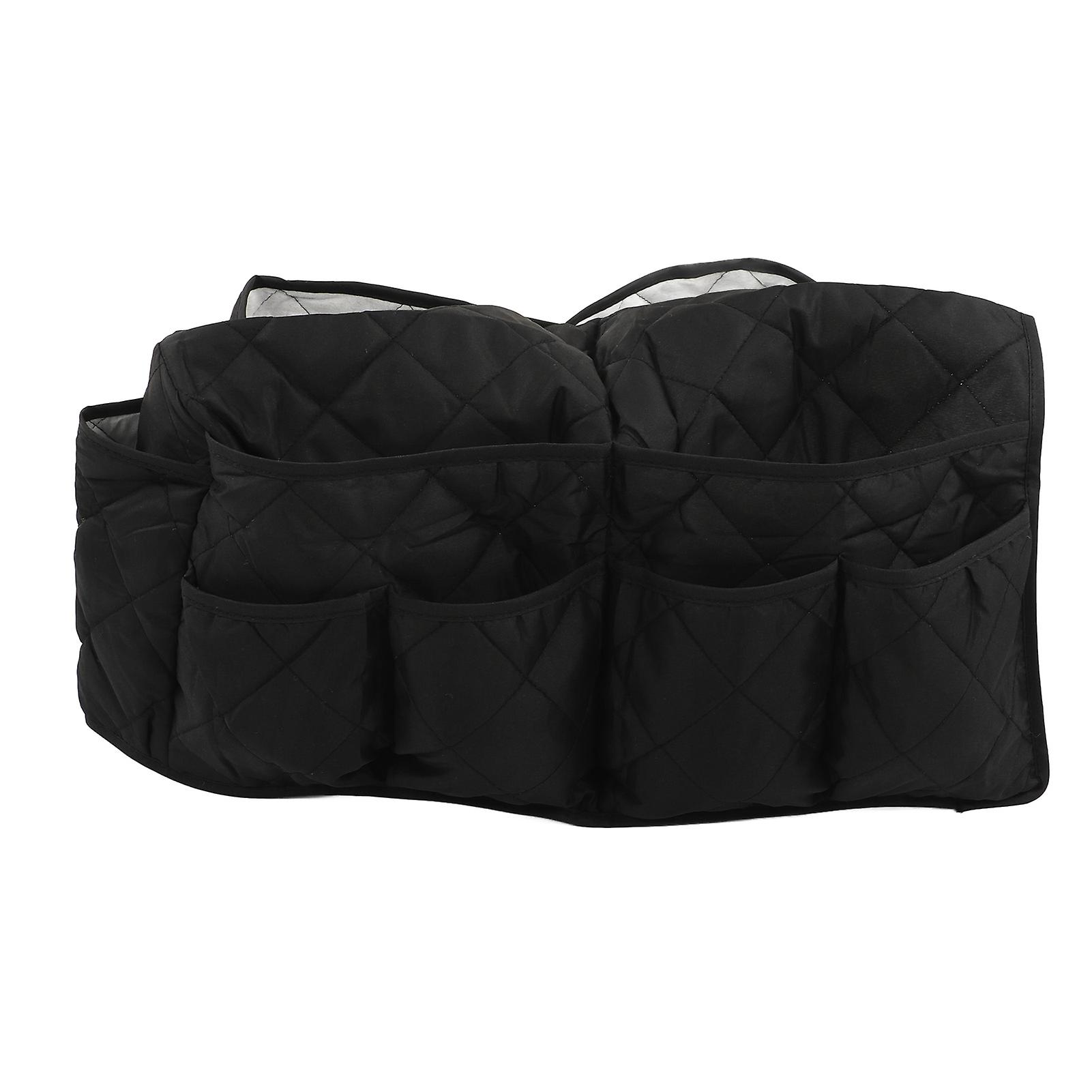 Sofa Armrest Storage Bag, 14 Pockets Large Capacity Waterproof Bedside Storage Hanging Organizer for Remote Control Phone Black