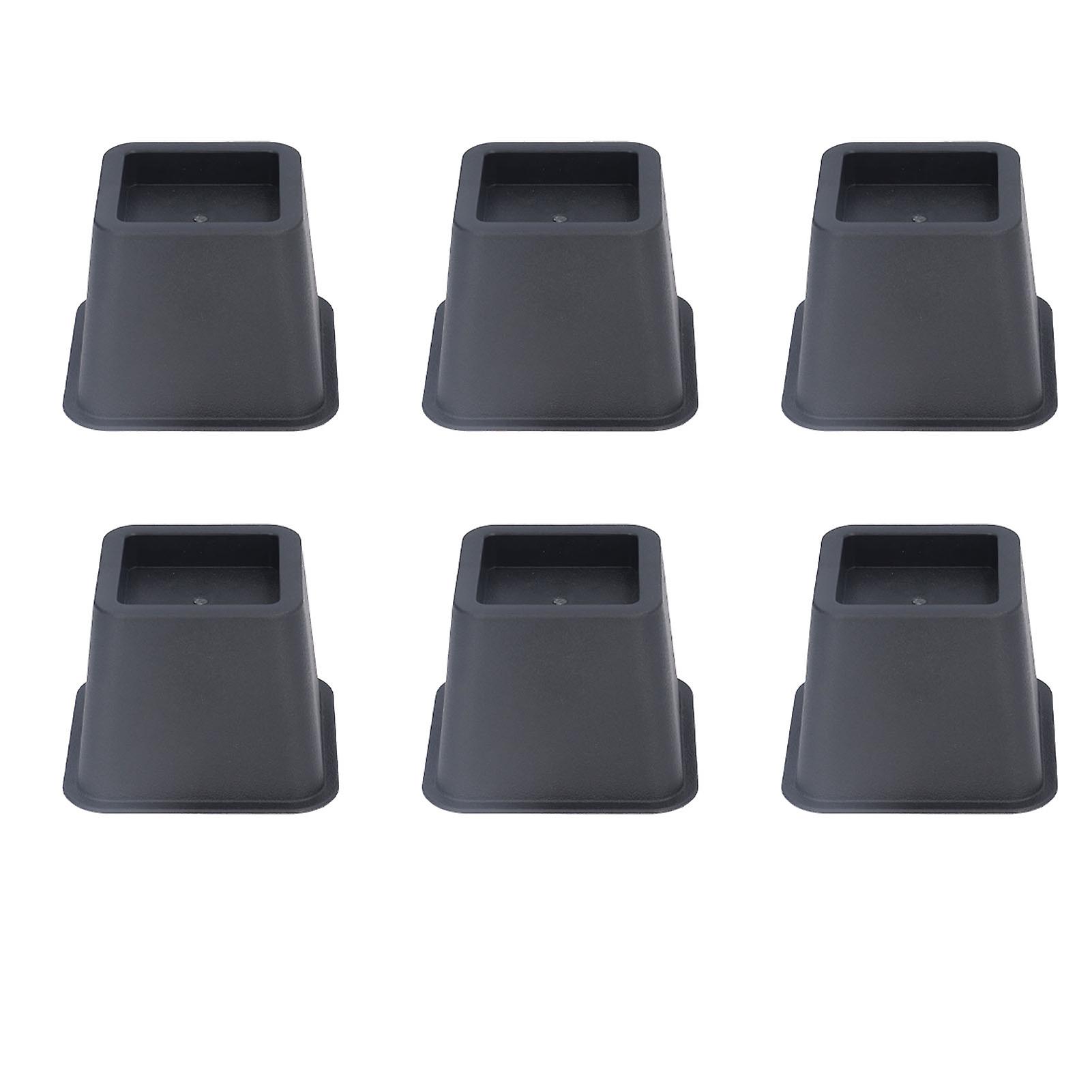 Heavy Duty Furniture Risers, Under-Bed Storage Creators, Adjustable Bed Risers For Sofa & Table - Stackable Plastic Risers, Black (3 Inch)