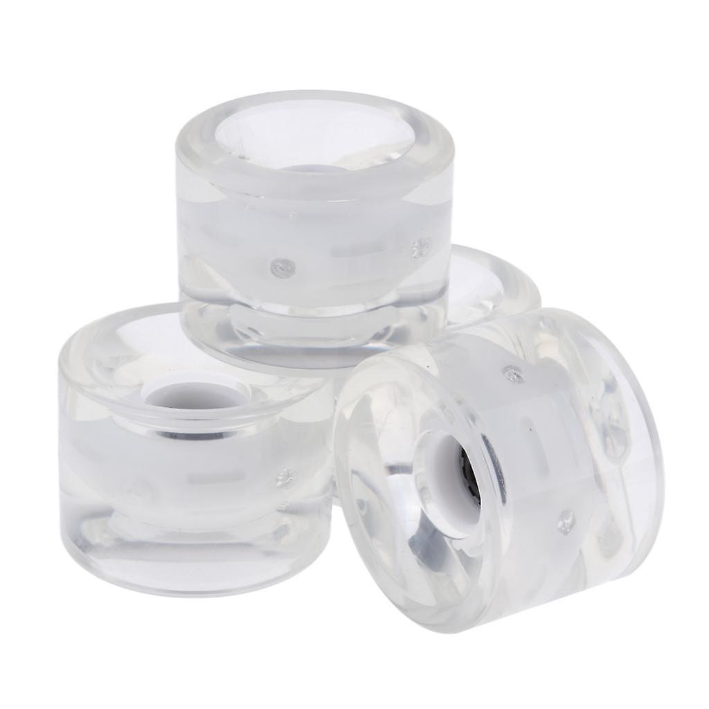 4pcs 70mm ανάβουν επάνω Skateboard Longboard Wheels λάμψη τη νύχτα 78A λευκό