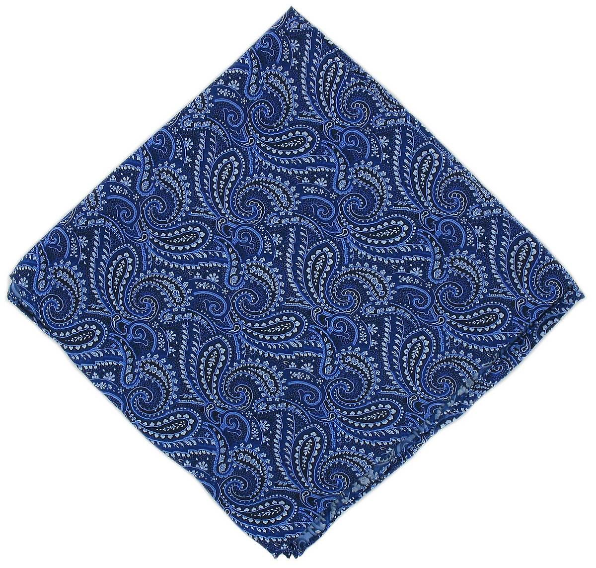 Michelsons of London All Over Paisley Silk Handkerchief - Blue