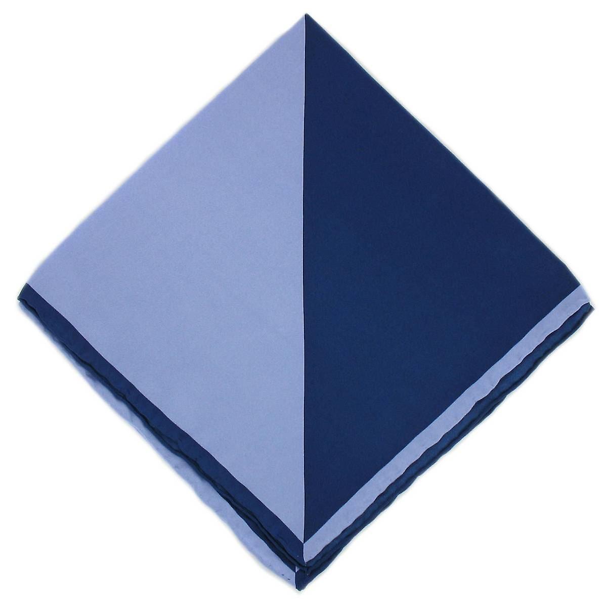 Michelsons of London Two Colour Silk Handkerchief - Navy/Light Blue