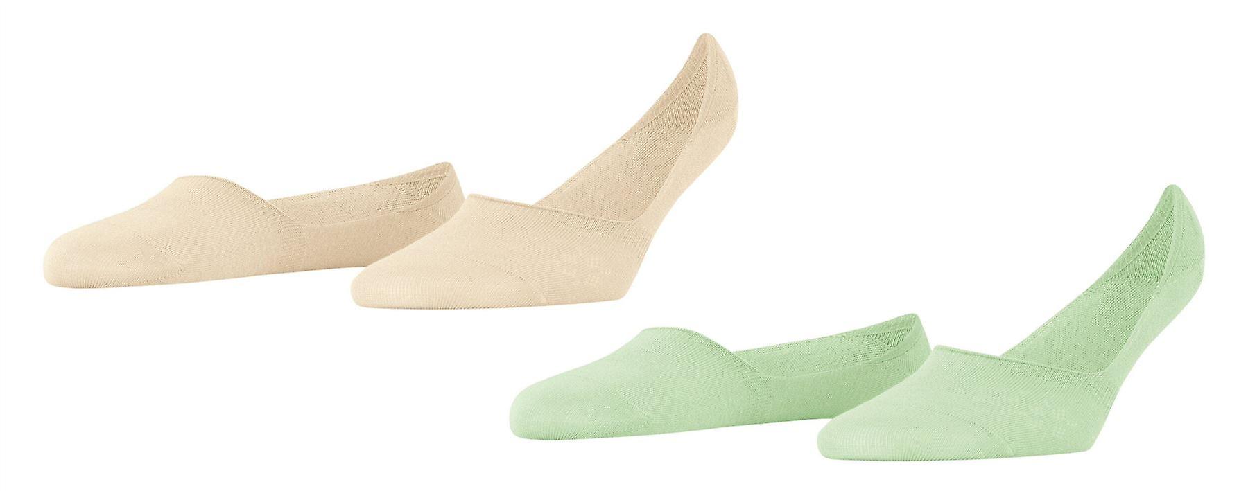Burlington Everyday 2 Pack No Show Socks - Peppermint Green/Creme Beige