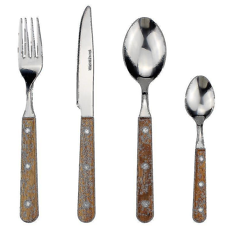 Classic Elegant Resin Rivets Handle Style Stainless Steel Western Cutlery 4 In 1 Set Delicate Utensils Dinnerware For Home-YUHAO