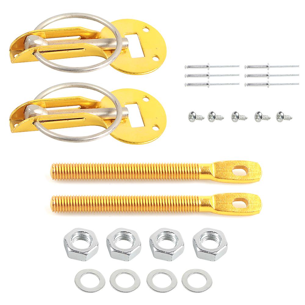 LBQ Universal Aluminum Alloy Mount Hood Pin Bonnet Lock Kit Car Tunning Lock Kit Down Hood Lock Latch Pins Vehicle Accessories HL-10