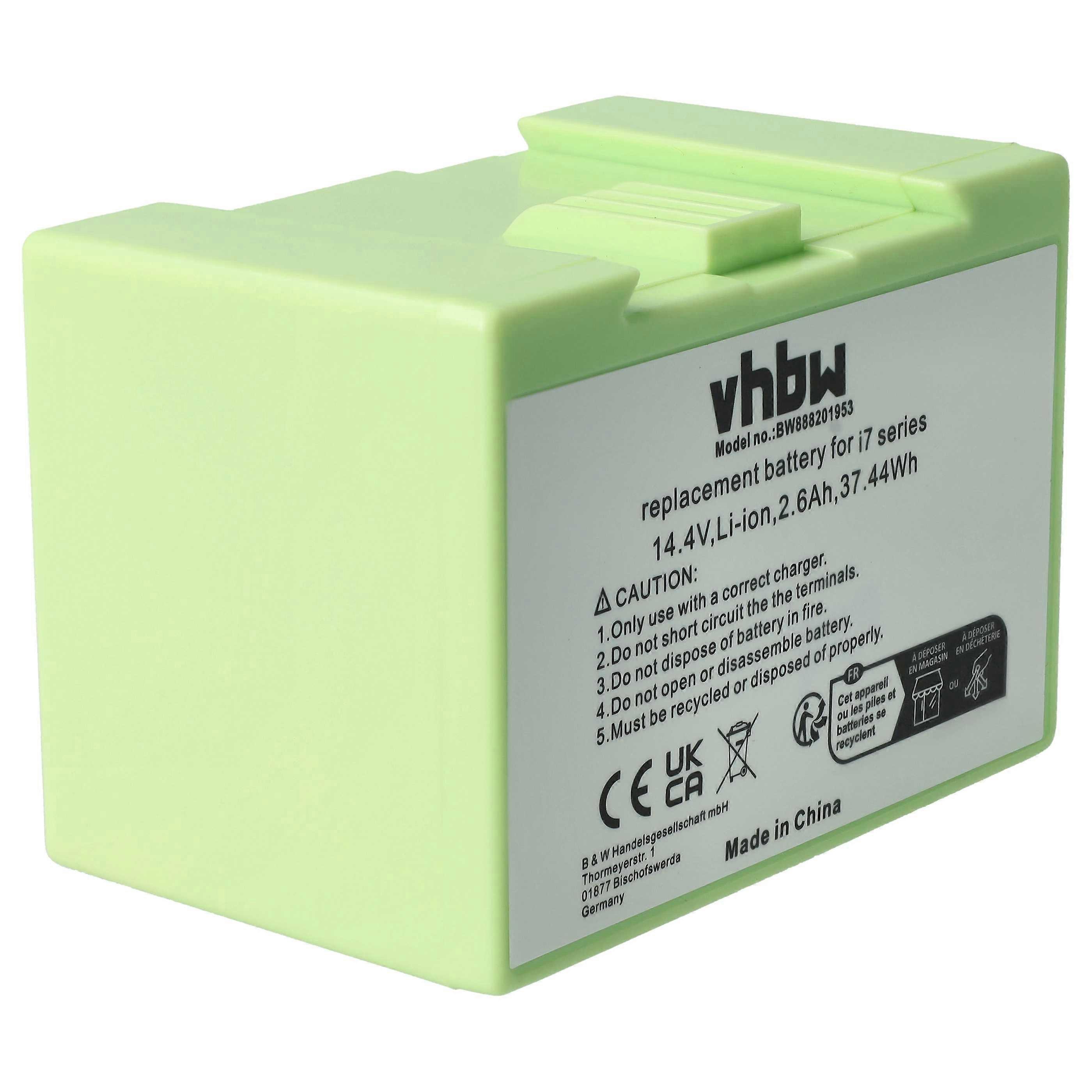 Batterie de rechange vhbw pour aspirateur robot iRobot ABL-D1, 4624864, ABL-D2, gris (2200 mAh, 14,4 V, Li-Ion)