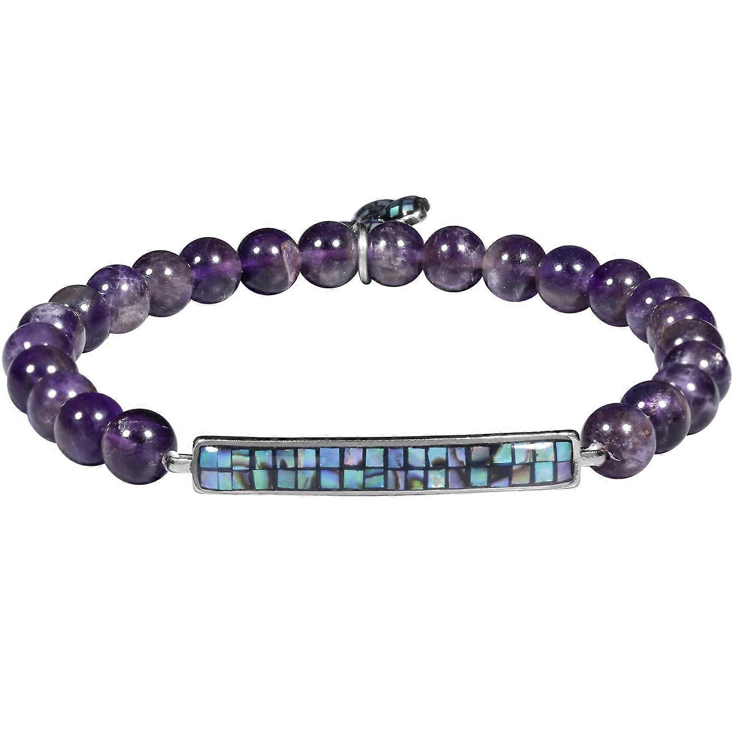 Bracelet-PurpleCrystalElegance-BohemianChic-FourLeafCloverCharm