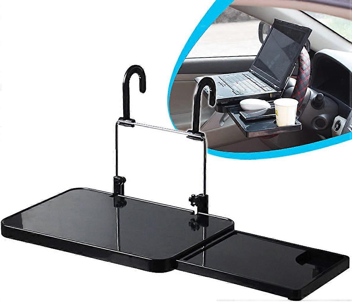 Car Steering Wheel Tray, Multi-Function Car Tray, Portable Steering Wheel Tablet with Tray, for Travel Cup Drinking and Working in Car
